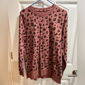 NEW WITH TAGS Sonoma Sweat Shirt Pink Leopard Size Small